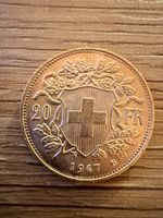 20 Franken Goldmünze Helvetia 1947 B 