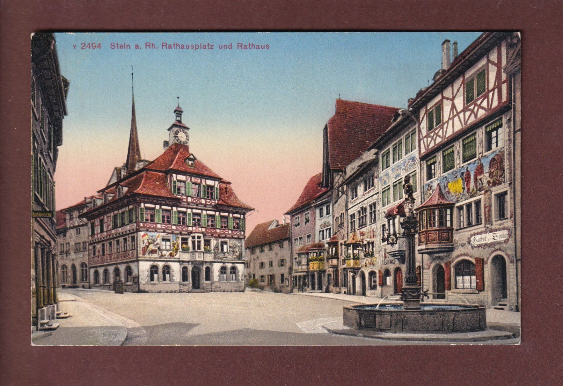 Cartoline postali: STEIN AM RHEIN - Rathausplatz – Usato da Pully venduto da nicecards
