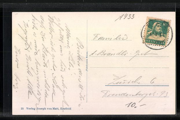 Cartoline postali: AK Bristen, Ortspartie mit Kirche, 1931 – Usato da Berlin venduto da bartko-reher 1