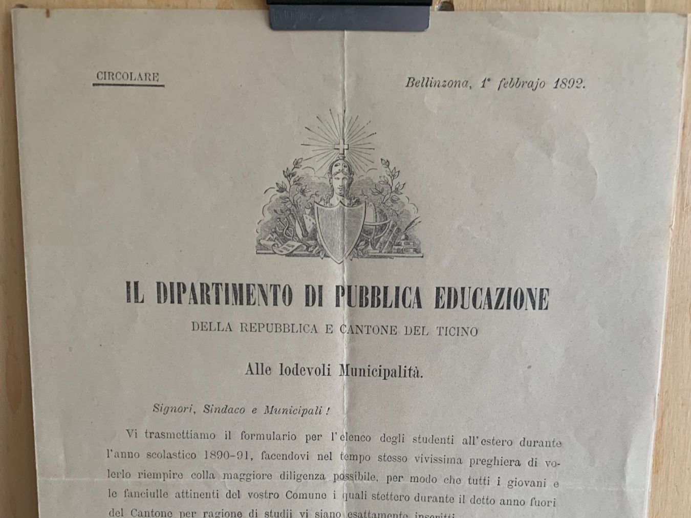 Documenti: Ticino - Bellinzona - 1892 – Usato da Sorengo venduto da 74in 1