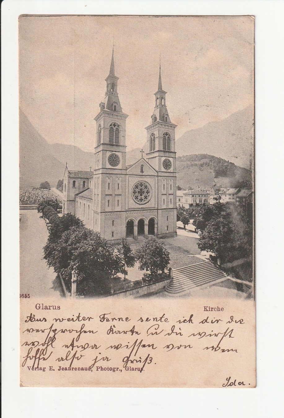 Ansichtskarten: Kirche Glarus – Gebraucht aus Rheineck von rhynegg