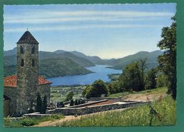 Cademario s/Lugano, Kirche und Friedhof, ca.1980, ungelaufen