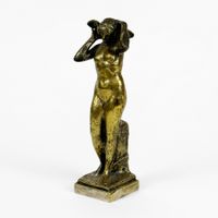 Gorgone, bronze doré, signé N.Giordano, H 18 cm
