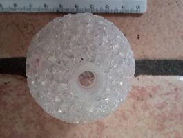 Kugel 7.5 cm 30 Stück mit Loch Weiss  Kunsstoff basteln