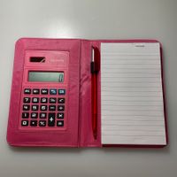 NEU: Taschenrechner mit Notizblock & Stift pink