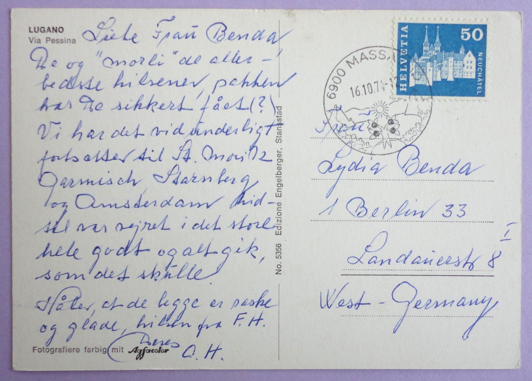 Cartoline postali: Lugano - Via Pessina – Usato da Fétigny venduto da Billy2miny 1