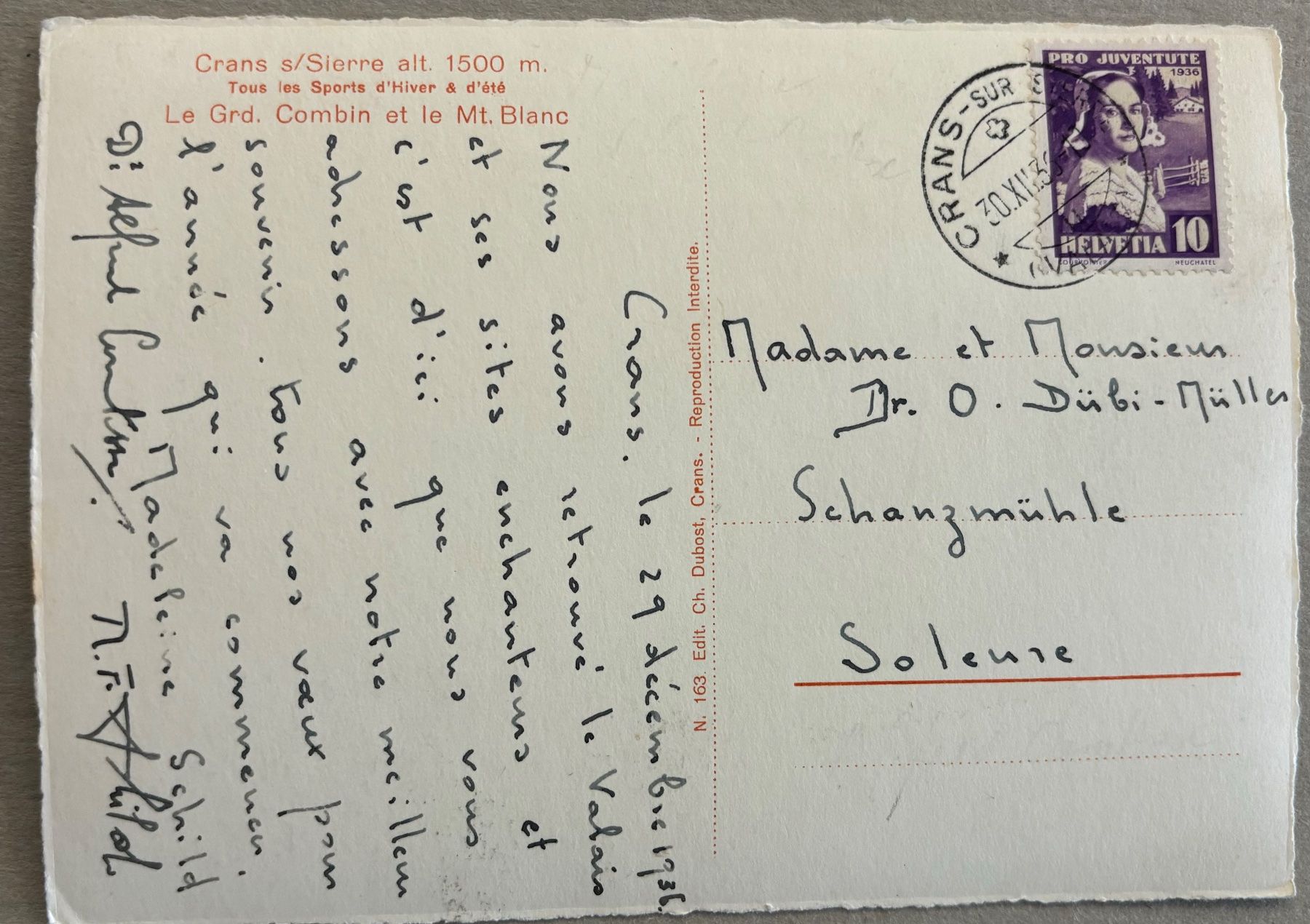 Cartoline postali: Kunst, Solothurn, Autograph, Dübi, Müller, Comtesse, Schild – Usato da Frauenfeld venduto da Merk52