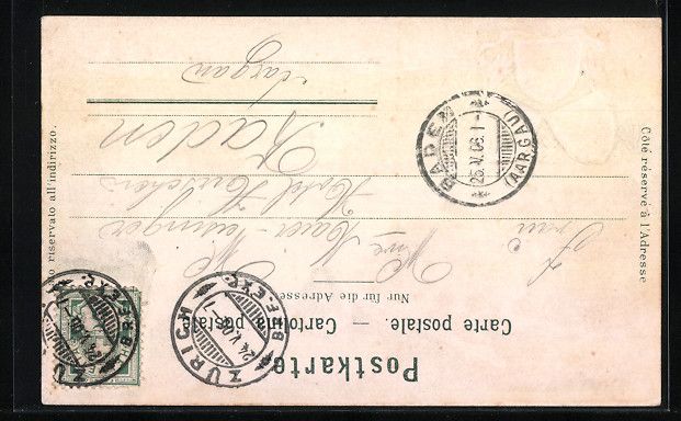 Cartes postales: Präge-Lithographie Zürich, Restaurant  – D'occasion à Berlin par bartko-reher 1