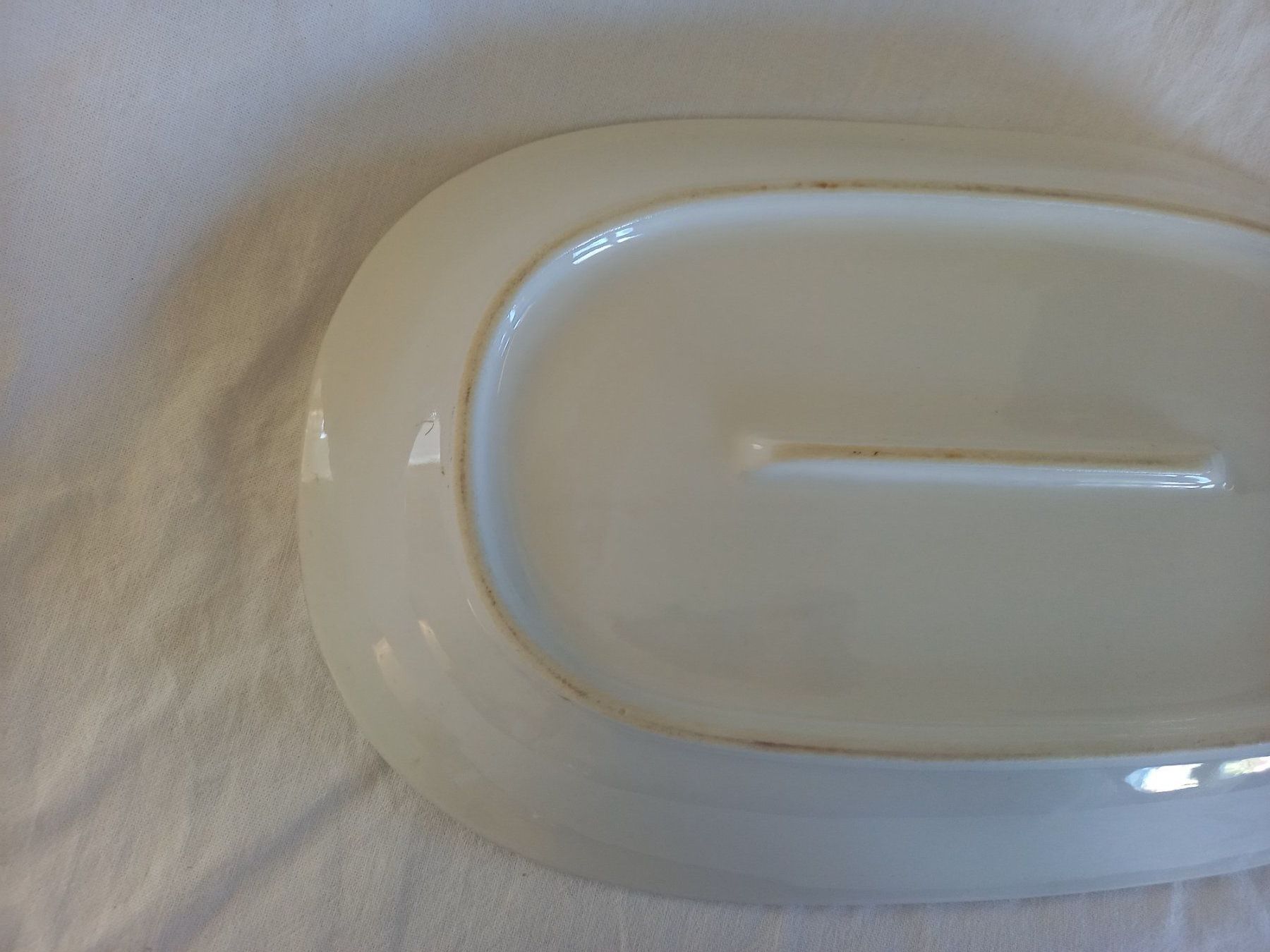 Rössler Piatti di portata: Plat ancien ovale jaune en porcelaine Rössler – Usato da Rossens FR venduto da Souris1 6