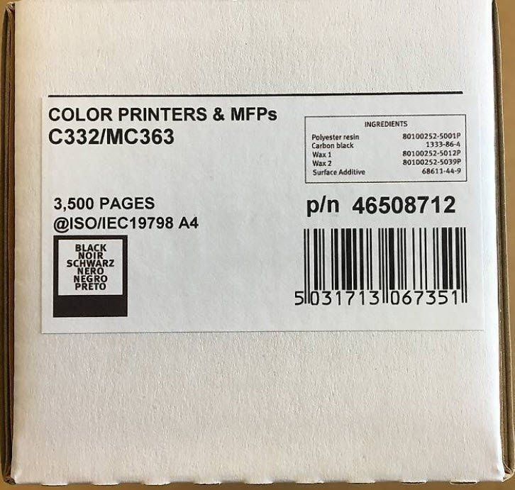 Oki Cartucce per stampanti & toner: Original OKI C332, C332dn, MC363 black Toner, 46508712 – Nuovo e nell'imballaggio originale da Glattbrugg venduto da copytron
