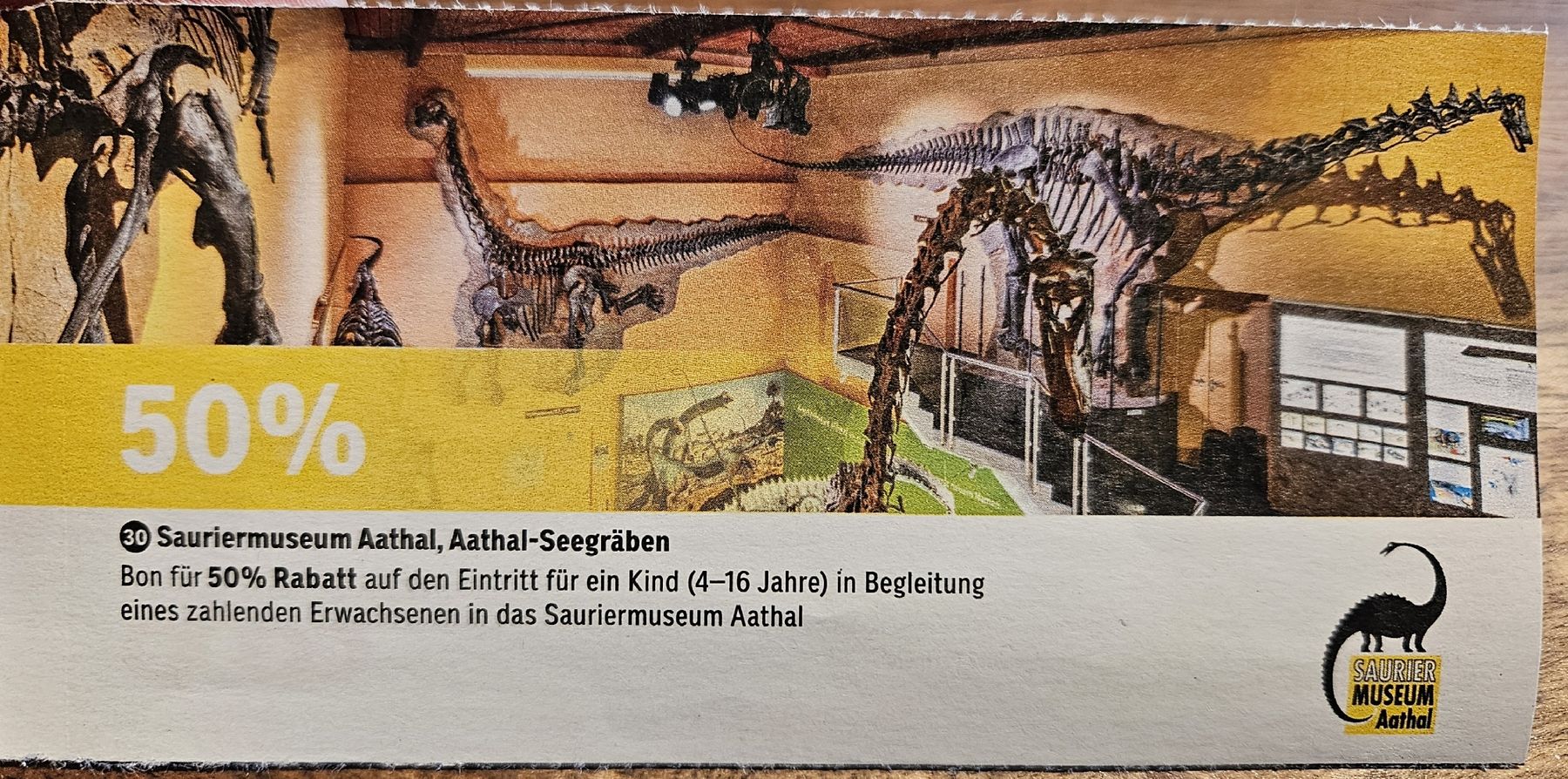 Gutscheine: 50% Rabatt: Sauriermuseum Aathal - Kinder-Eintritt – Neu und originalverpackt aus Wattwil von Belinda98