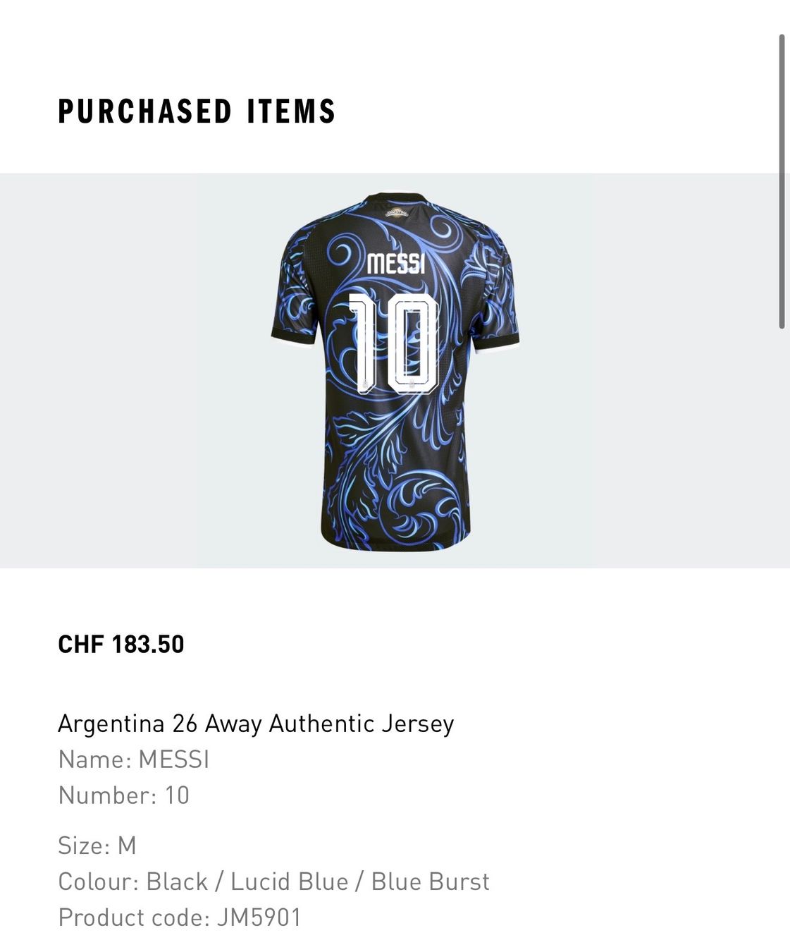 Adidas Canottiere & Pantaloni: ARGENTINA 2026 AUTHENTIC AWAY JERSEY MESSI | NEW – Nuovo e nell'imballaggio originale da Zürich venduto da HonzaPham 4