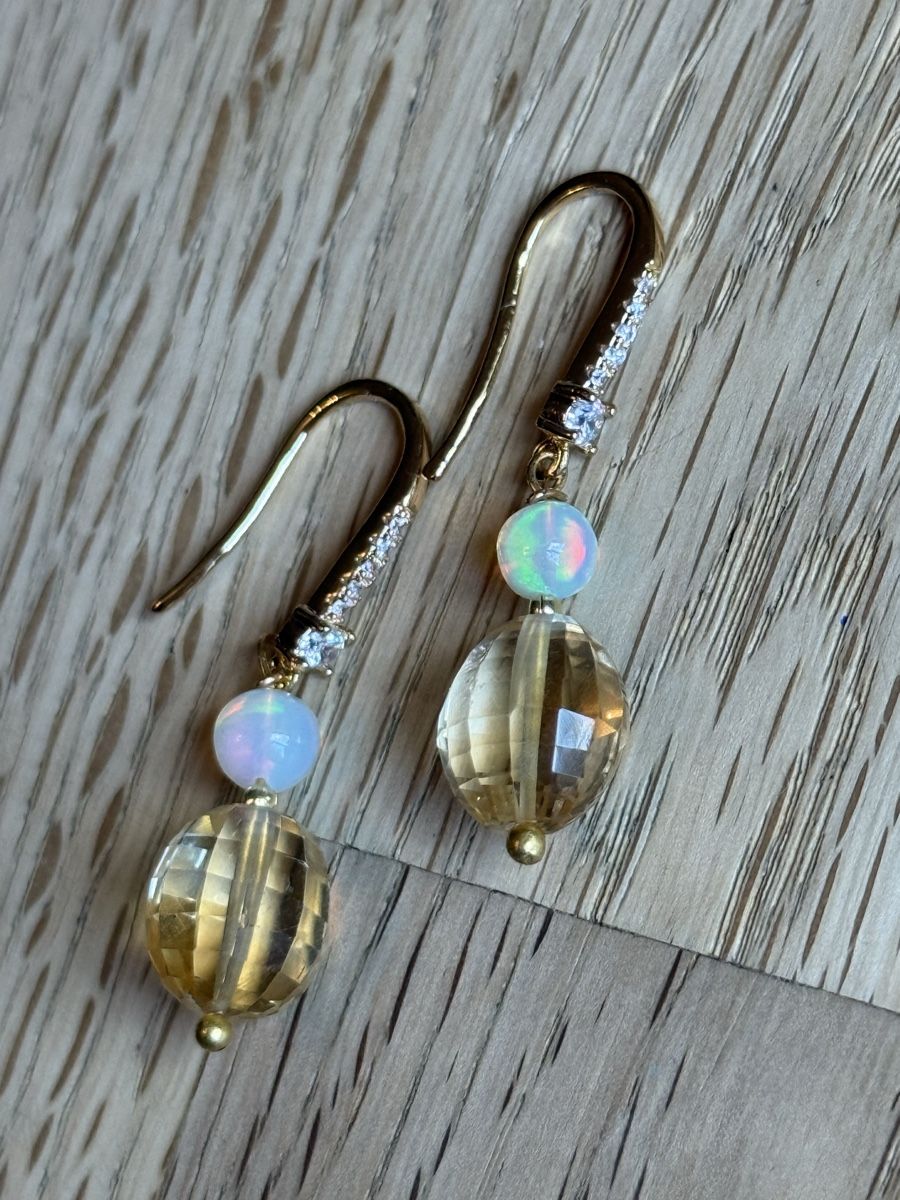 Orecchini pendenti & Orecchini a lobo: Wunderschöne, unikate Opal, Citrin Ohrringe NEU – Nuovo e nell'imballaggio originale da Basel venduto da Chili007 8