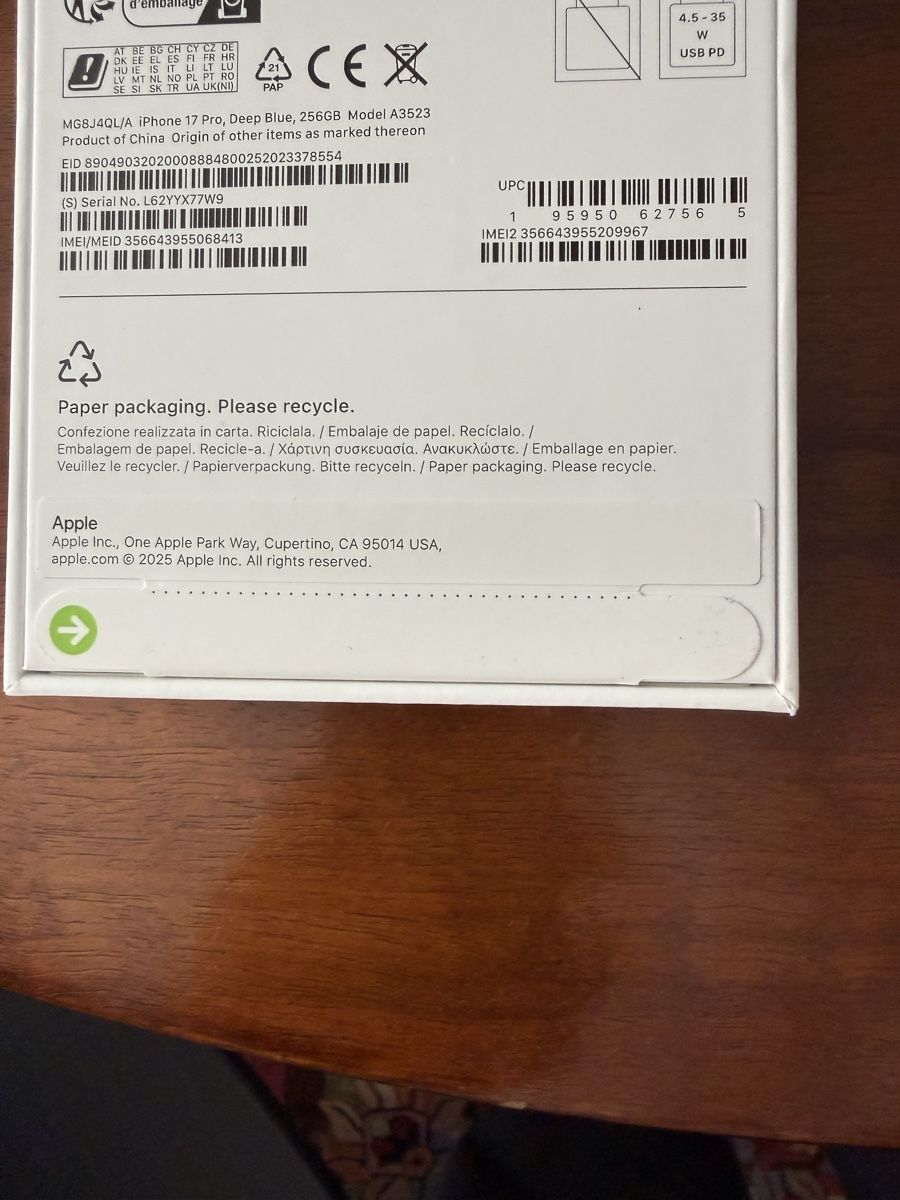 Apple Telefoni cellulari / Smartphones: iPhone 17pro 256 GB blau – Nuovo e nell'imballaggio originale da Zürich venduto da Nsab87 5