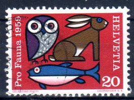 ABART SCHWARZER PUNKT PRO FAUNA 1959 GESTEMPELT  - CA21