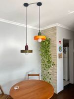 Glas Retro-Stil Hängelampen, 70er Style, Top Zustand!