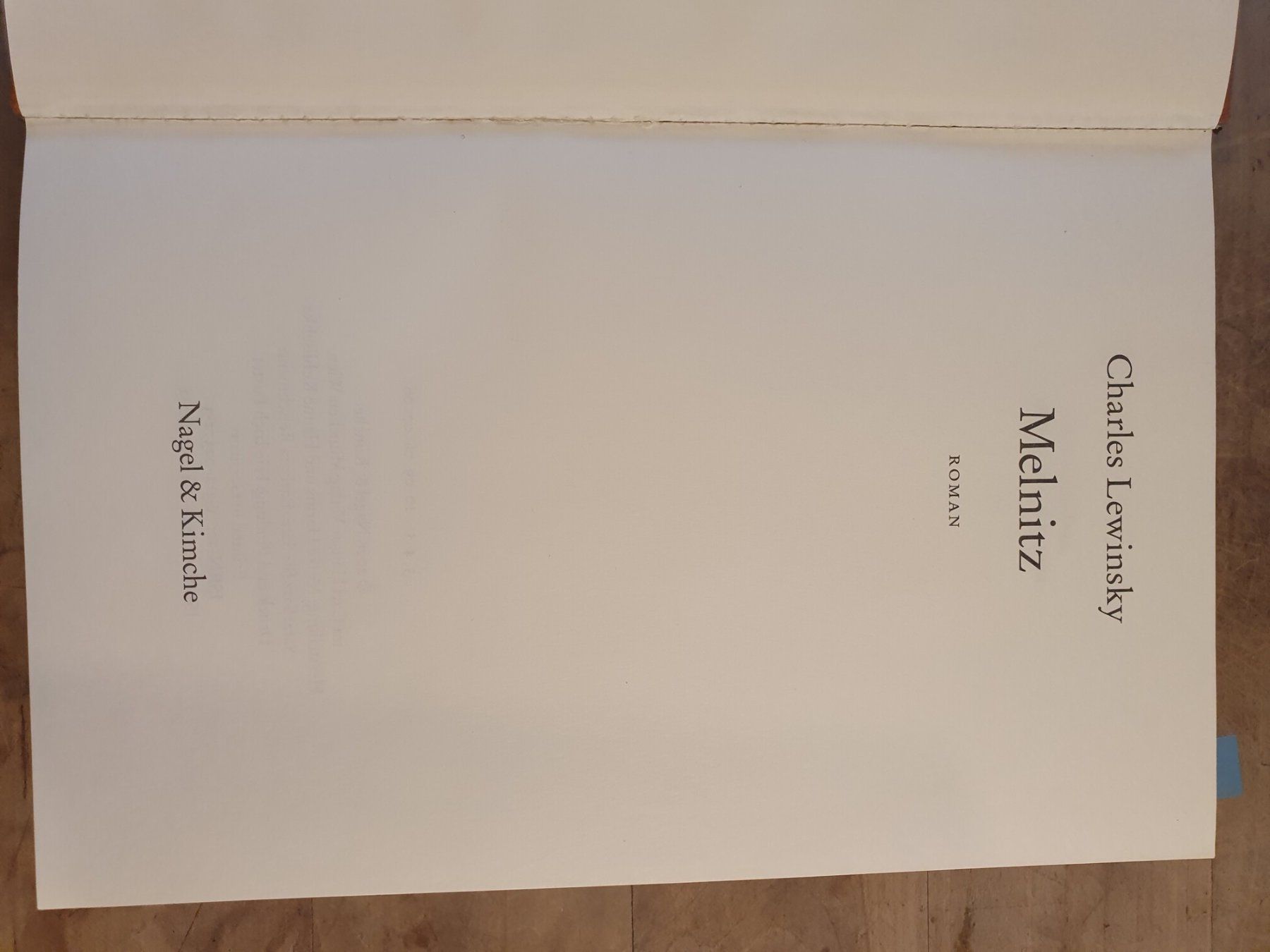 Libri: Melnitz Charles Lewinski Nagel & Kimche – Usato da Zürich venduto da loosebone 2