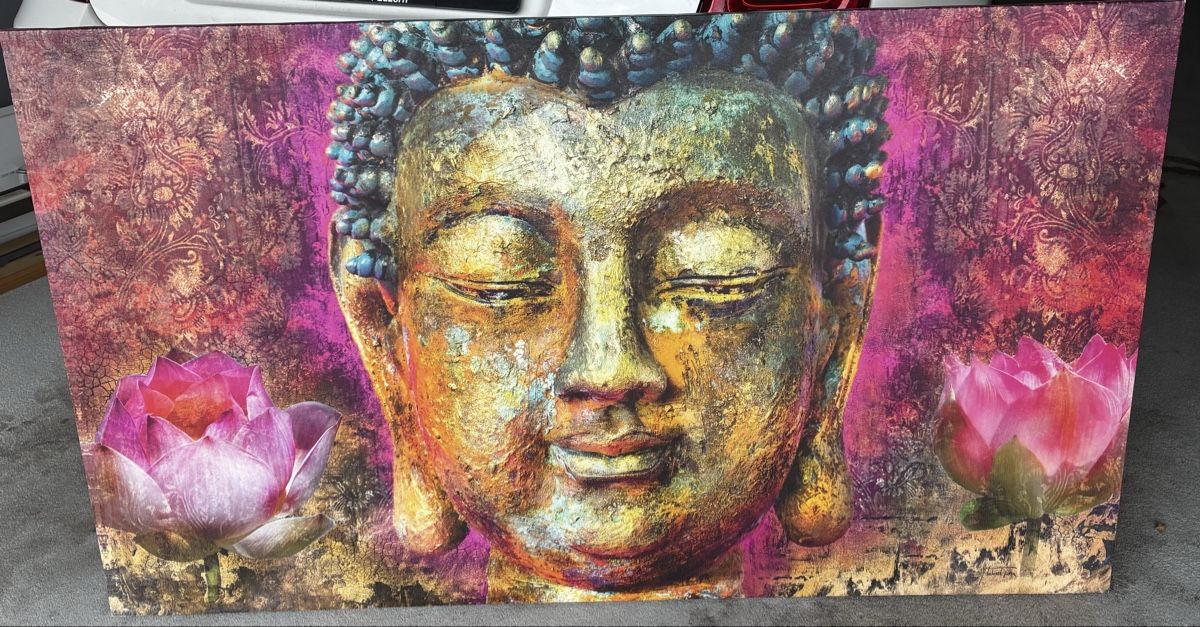 Dipinti: Wandbild Buddha mit Lotusblumen Leinwand  – Usato da Grossdietwil venduto da Kikierenda