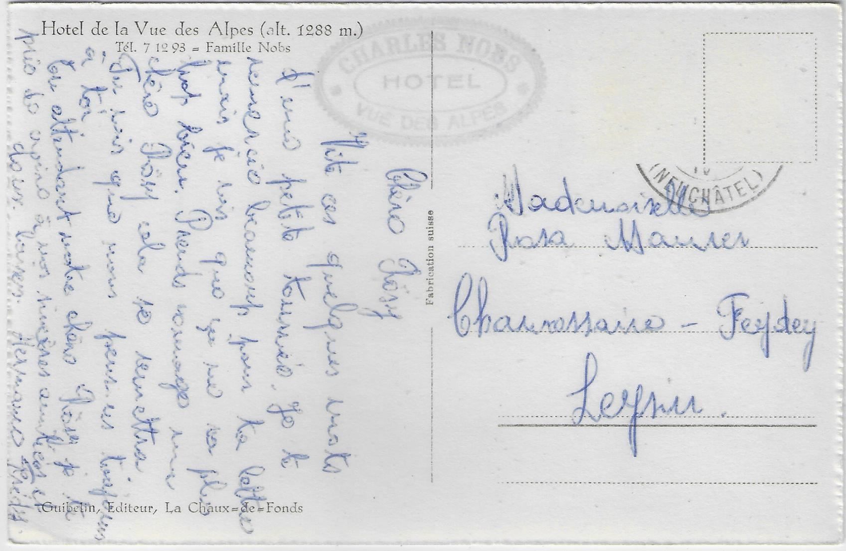 Cartes postales: Hotel de La Vue des Alpes – Antique à Ettingen par Kartenplanet 1