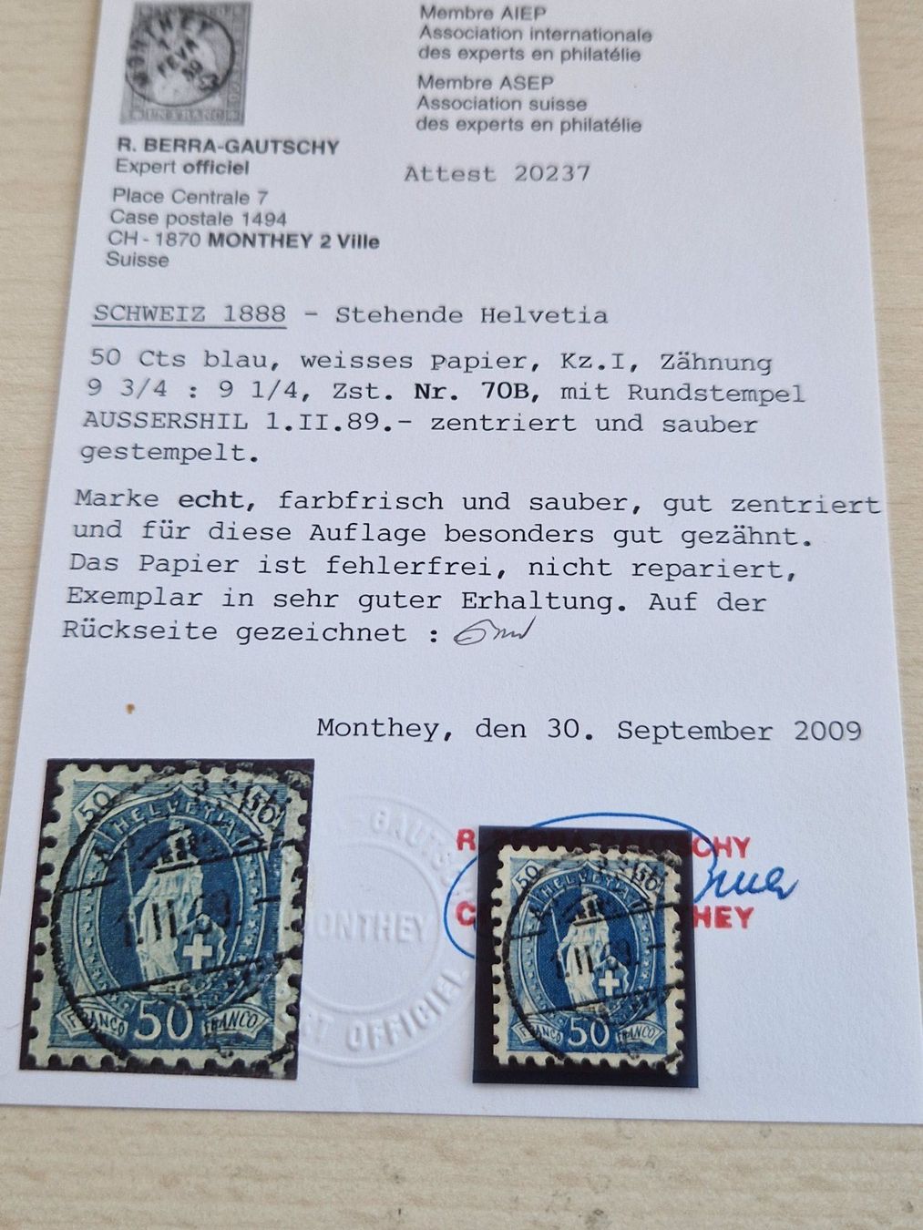 Tutti i francobolli: Stehende 70B, Attest, Top Stück, ab 1.- – Usato da Burgdorf venduto da Glossy01