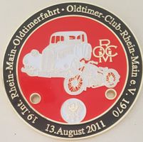 Plakette 19.Int. Rhein-Main-Oldtimerfahrt 13.August 2011