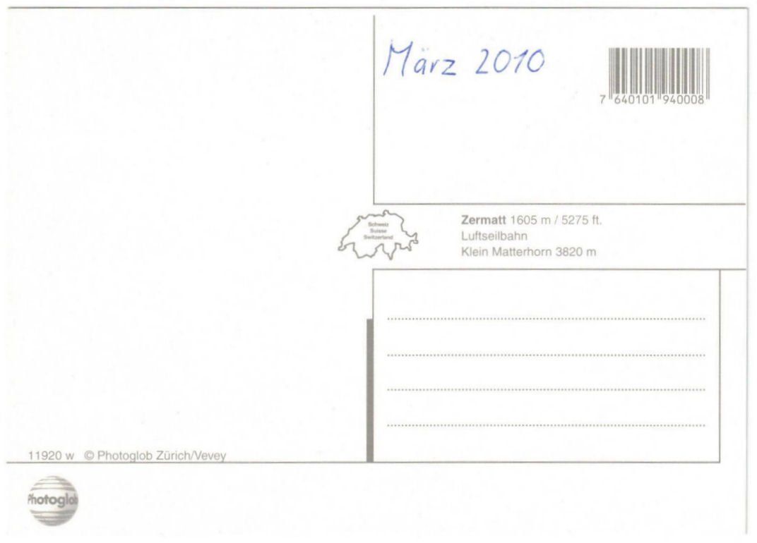 Cartoline postali: Zermatt - Luftseilbahn Kleines Matterhorn – Usato da Binningen venduto da Mountainrider 1