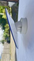 Stalllampe/ Wandlampe mit Emailleschirm weiss