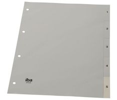 iba Kunststoffregister A4, 5er Register nummeriert - 125 Stk