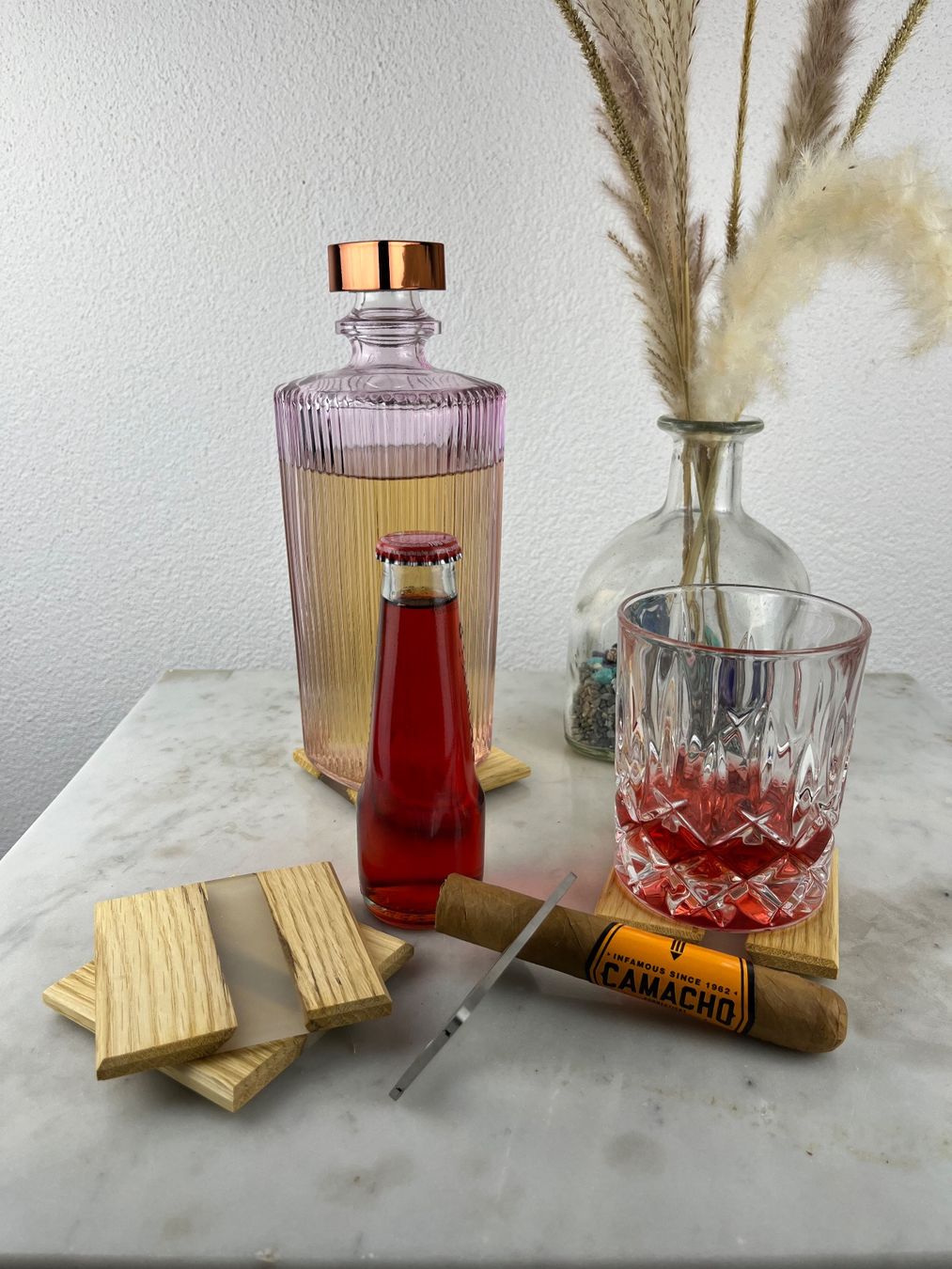 Untersetzer: Glas Untersetzer aus Epoxy und Eiche fluoreszierend – Neu (gemäss Beschreibung) aus Zwillikon von EichenlaubWoodwork 7