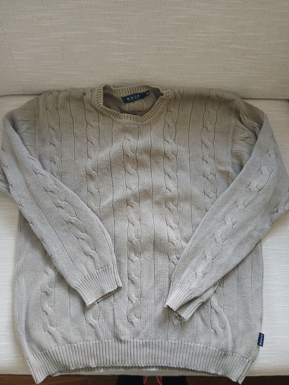 Pullover & Sweatshirts: BSCS Beige Cable Knit Sweater - Men's Size Medium! Nice! – Gebraucht aus Dübendorf von rol_fm6d 1