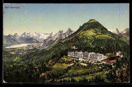 Künstler-AK Bad Gurnigel, Panorama mit Hotel