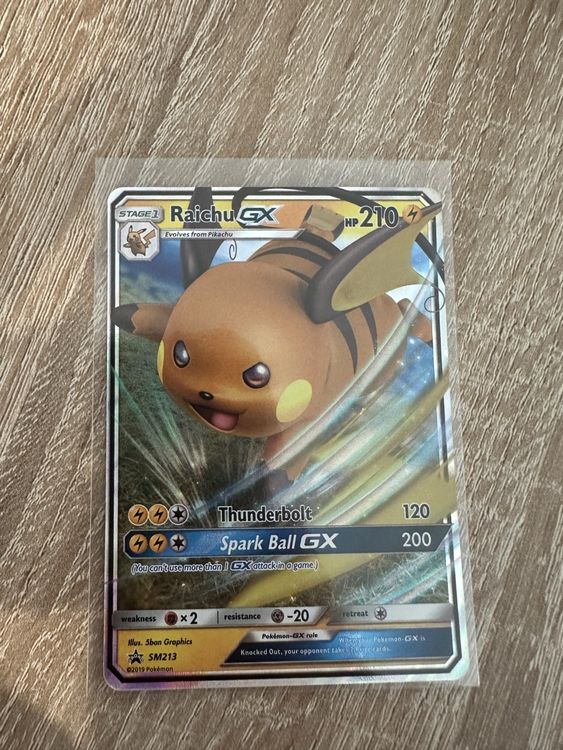 Carte Pokémon Raichu GX – Ultra Rare, 2017, Jaune, Combat, Collectionneur
