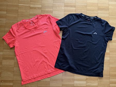 2er Set Crivit Damen Sport T-Shirts Gr. S coral/dunk
