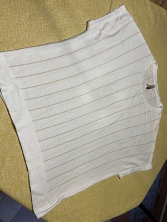 Maglione bianco a righe sottili MARGARET CO. Taglia S/M - Pe