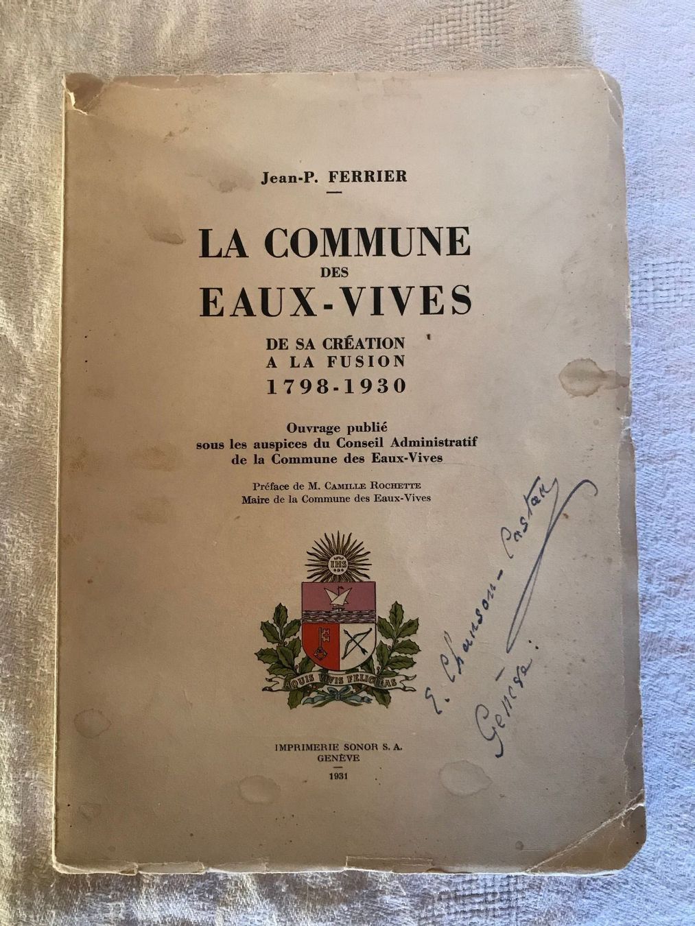 Libri: La commune des Eaux-Vives de 1798 à 1930 – Usato da Ste-Croix venduto da mjmg