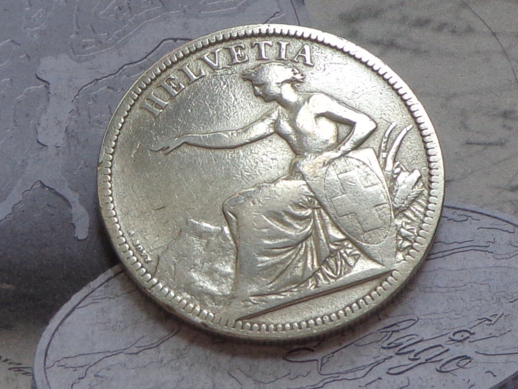 Toutes les monnaies: 5 Fr. 1874 B ( Bern sans le point version plus rare) – D'occasion à Pully par UCA01 2