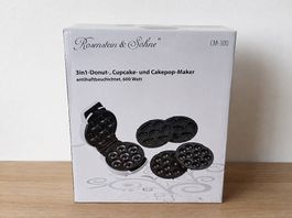 Rosenstein & Söhne 3-in-1 Donut-, Cupcake- & Cakepop-Maker