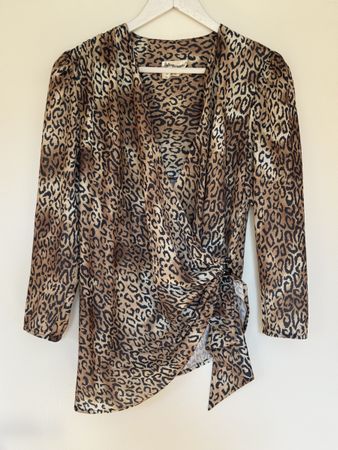Lady Beautiful Blouse Leopard Print Size 38 Vintage 