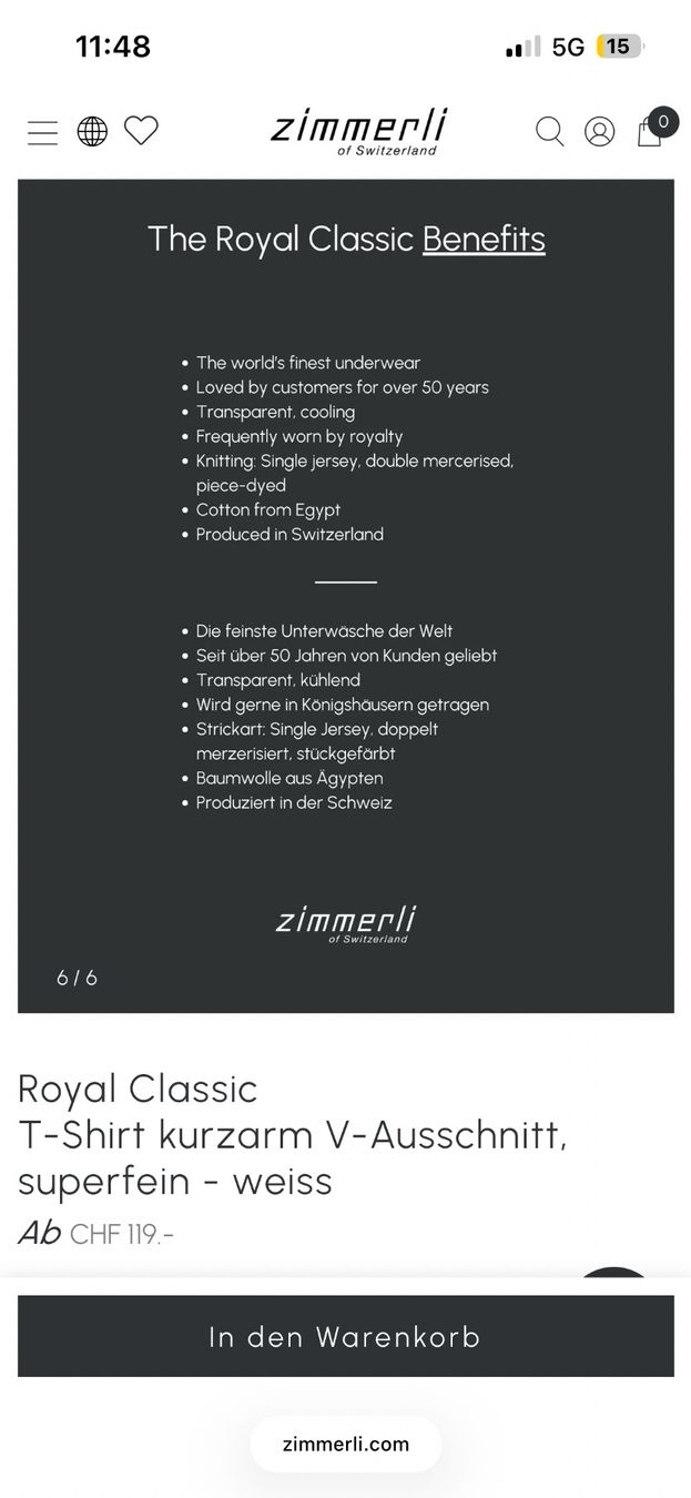Zimmerli T-shirt: NEU - Zimmerli V-Neck Royal Classic – Nuovo e nell'imballaggio originale da Eglisau venduto da vfe7 4