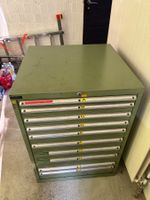Armoire métallique verte Allemand Frères 10 tiroirs