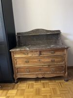 Commode ancienne marbre bois 4 tiroirs style Louis XV