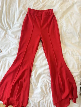 Red flared pants 