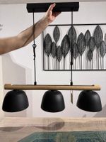 Hängelampe / Deckenlampe - Holz, Schwarz inkl. Leuchtmittel