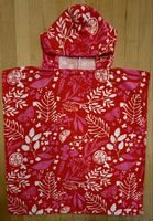 Roter Kinder Badeponcho mit Kapuze, 92/98