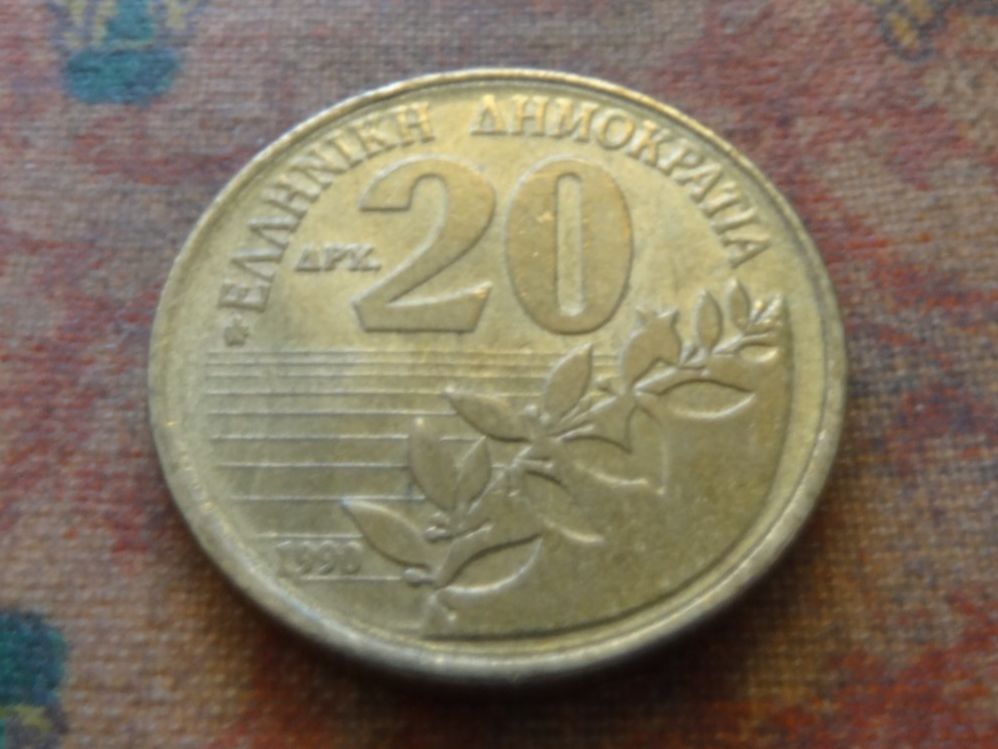 Toutes les monnaies: GRECE  20  Drachmes  1990 – D'occasion à Romanel-sur-Lausanne par Swift13
