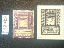 Flugpostvorläufer VI* Langnau mit Gummi