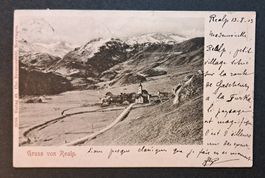 AK Realp Tiefendach Furkapass mit Hotelstempel Andermatt