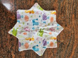 rosa Stern Nuscheli mit Tiermotiven, Handmade, neu