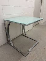 Salontisch aus Glas-Chrom
