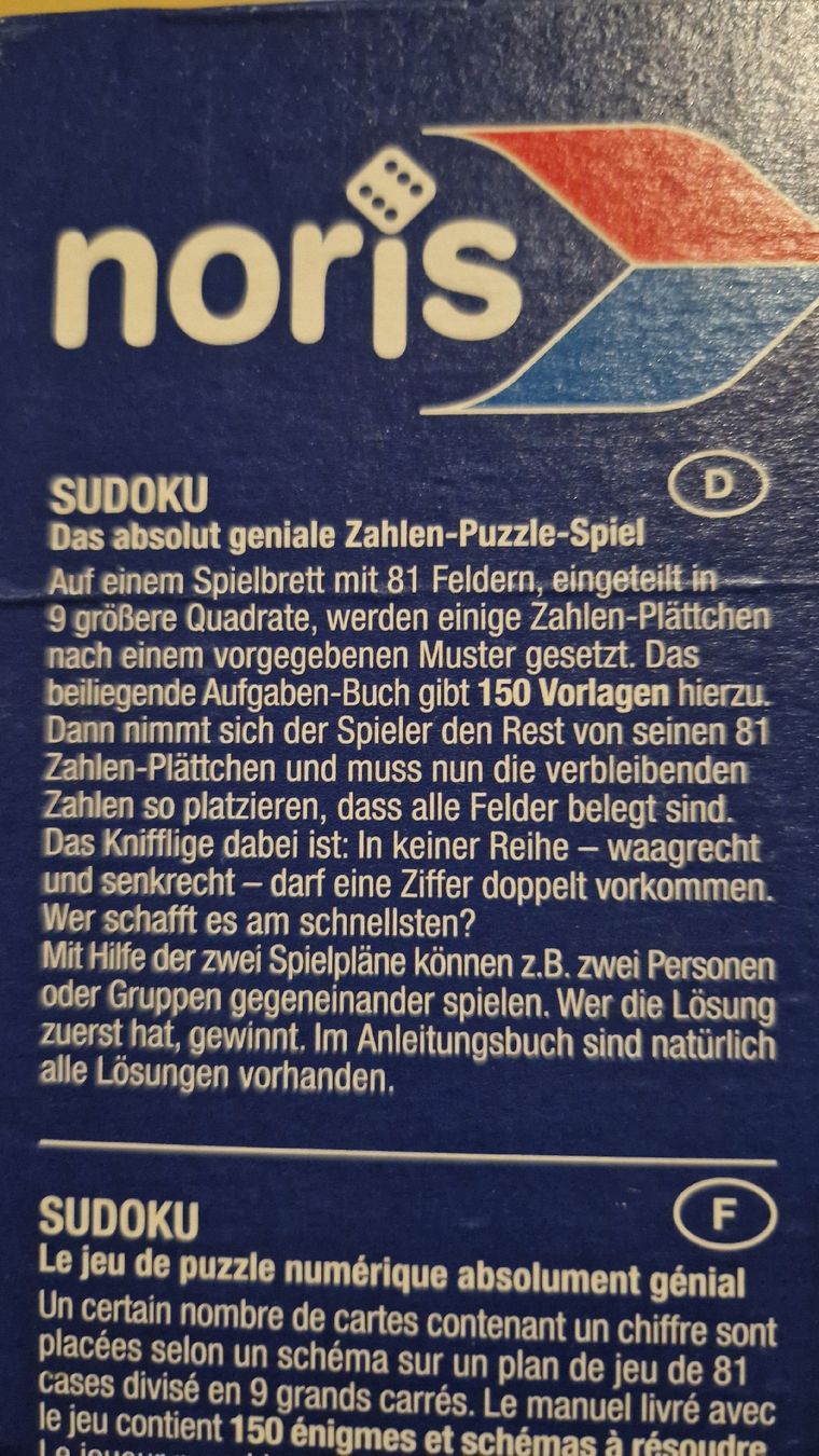 Giochi: Sudoku Brettspiel – Usato da Kleindöttingen venduto da niti_oe 2